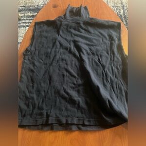 Black Sleeveless Turtleneck Top